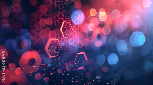Digital hexagon abstract background