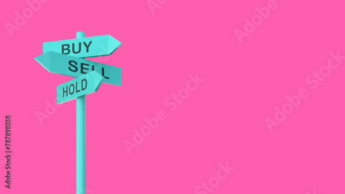 Foto A signage showing directions or options to buy, sell or hold in a conceptual illustration