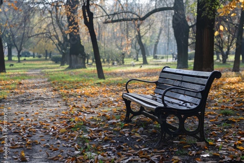 Park bench in the fall © VolumeThings
