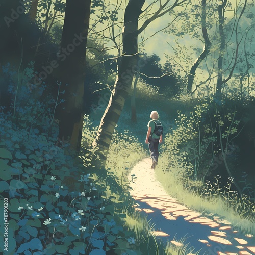 Escape to the Woods: A Sunlit Hiking Adventure