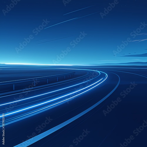 High-speed highway scene at dusk with blurred lights and a futuristic vibe. Perfect for automotive  technology  or travel concepts.