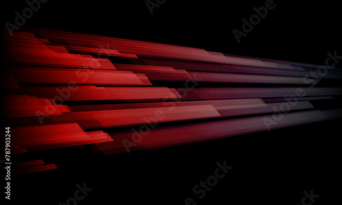 Abstract red light rays background with glowing rectangular shapes. speed power.