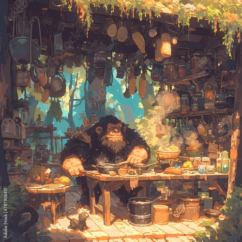 Exotic Culinary Adventure with Monkeys in a Magical Kitchen Haven