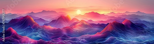 Rainbow Mountains made of Fantasy World, surreal landscapes 
