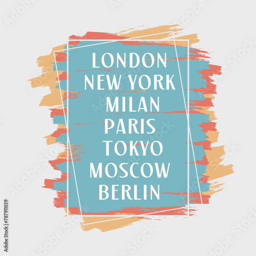 London,new York,Milan typography slogan for t shirt printing, tee graphic design. 