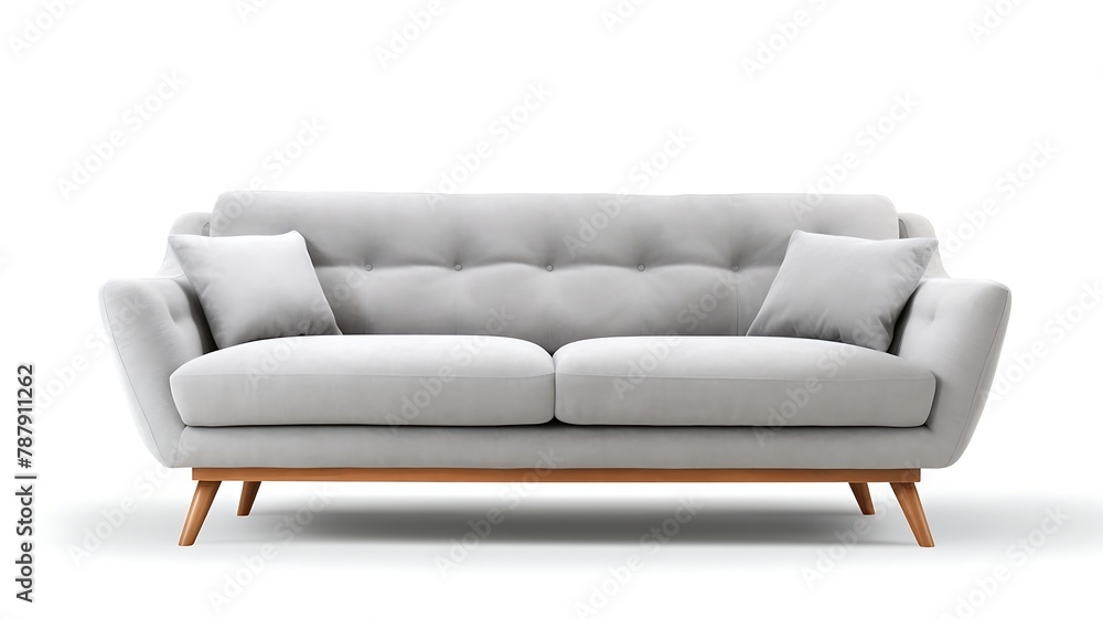 Grey sofa isolated on a white background