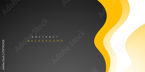 Gray and yellow wave modern background with space for text and message. template design	