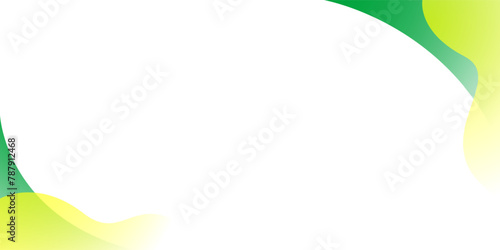 Green and yellow wave modern background with white space for text and message. template design	