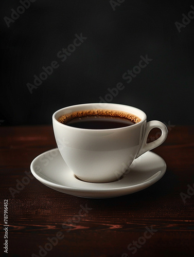 A Cup of Coffee on a black background