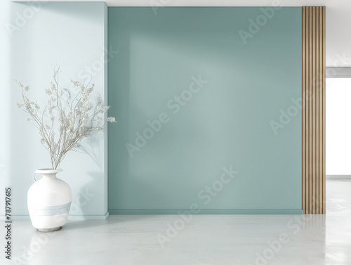 Elegant home design interiors. Minimalist modern composition in clean colors.