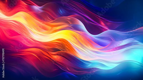 Wallpaper Mural Colorful motion elements with neon led illumination. Abstract futuristic background. Wavy background Torontodigital.ca