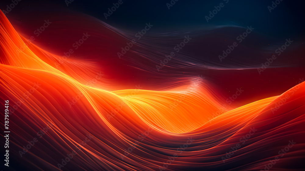 Obraz premium Colorful motion elements with neon led illumination. Abstract futuristic background. Wavy background