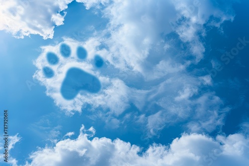 Sky clouds form a path of dog paw prints