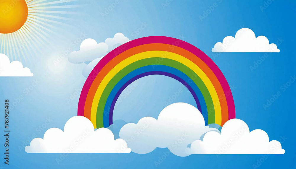 Stylized vector cartoon style image of a rainbow Stylized vector cartoon style image of a rainbow