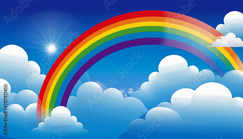 Stylized vector cartoon style image of a rainbow