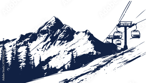 ski lift in the mountains