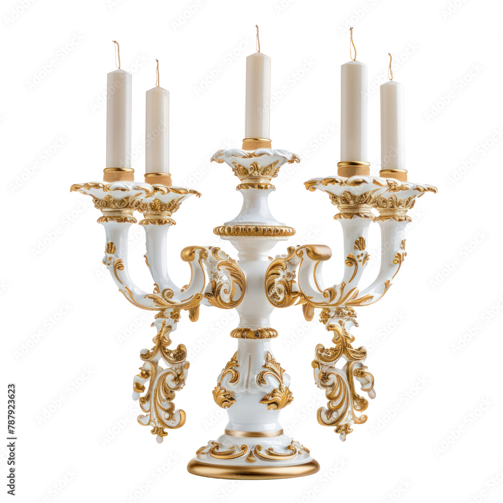 Candelabras of Rococo Art isolated on transparent png. Candelabras of Rococo Art isolated on transparent png.