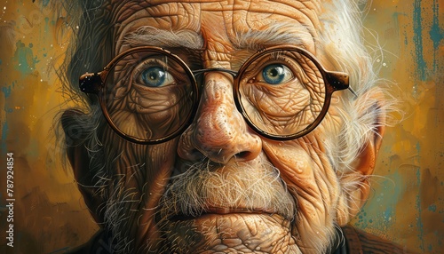 Wisdom of Age, Illustrations highlighting the invaluable life experiences, knowledge, and wisdom accumulated by older adults over the years photo