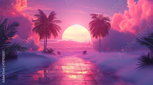 Vaporwave aesthetic, retro-futuristic abstract design, clear back