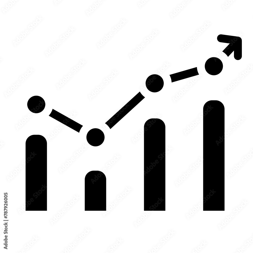 Growing bar graph icon. Business graph and chart icon. Statistic and analytics vector icon. Statistic and data, charts diagrams, money, down or up arrow. Vector illustration. Growing bar graph icon. Business graph and chart icon. Statistic and analytics vector icon. Statistic and data, charts diagrams, money, down or up arrow. Vector illustration.