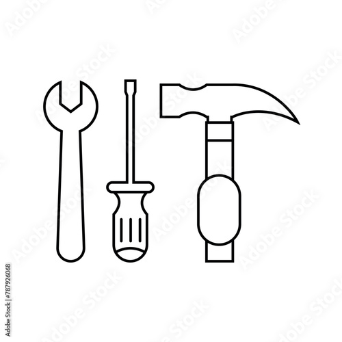 Simple Repair Related Vector Line Icons set isolated on white background for web.