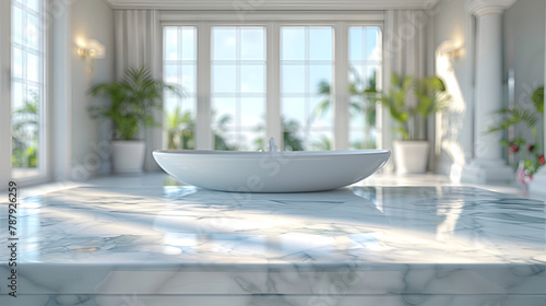 White bathroom interior  generative Ai