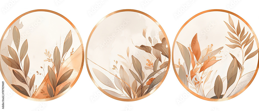 three oval mirrors with a floral design on them are shown three oval mirrors with a floral design on them are shown