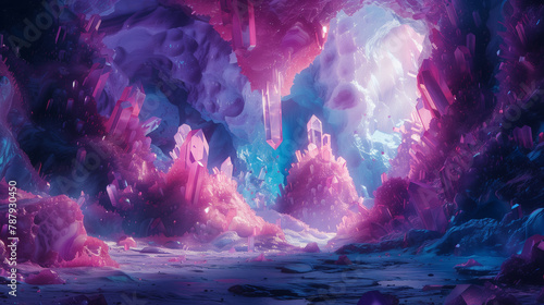 crystal cave with beautiful colors