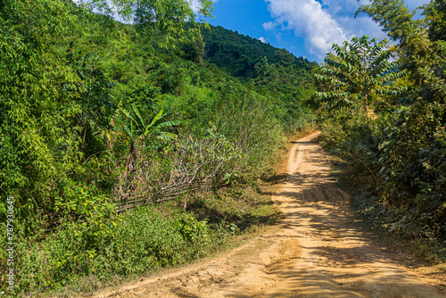 Rural road near Muang Ngoi Neua village  Laos.