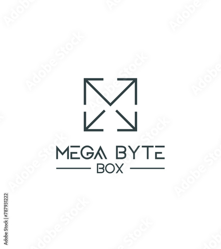 Abstract modern creative Mega Byte box Logo design