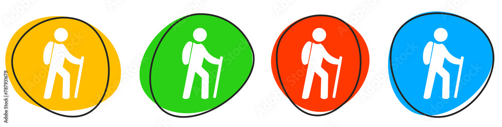 4 bunte Icons: Wandern - Button Banner 4 bunte Icons: Wandern - Button Banner