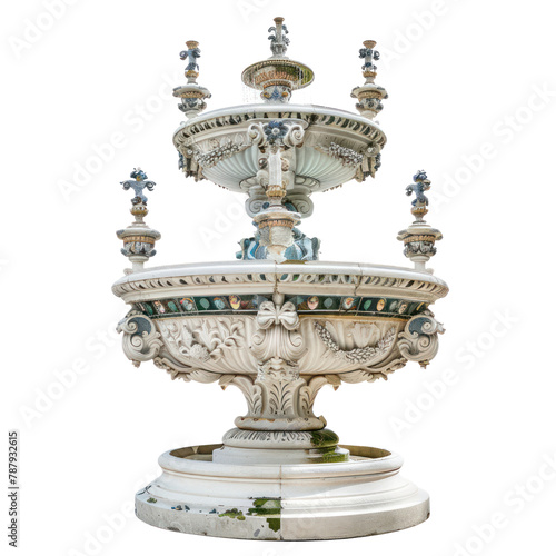 Fountains of Rococo Art isolated on transparent png.