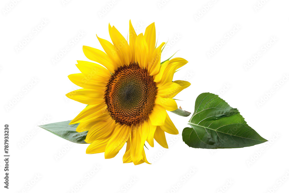 Obraz premium beautiful yellow sunflower isolated on white background