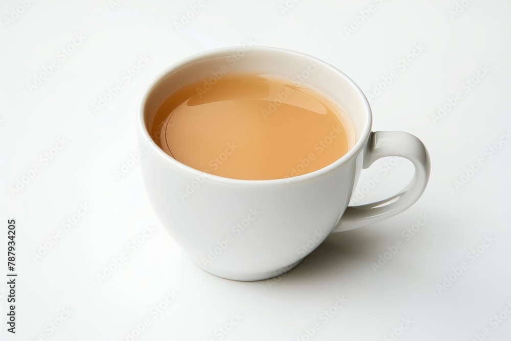 Tea with milk in a white cup Tea with milk in a white cup