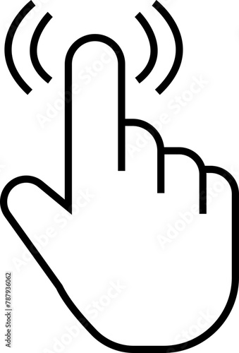 Computer mouse click cursor icon in line style with editable stock. Load symbol. Pointer cursor icon. Modern vector for web site or mobile app. Touch or Hand click design on transparent background.