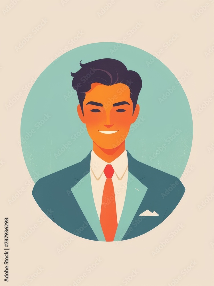 colorful flat illustration of business man colorful flat illustration of business man