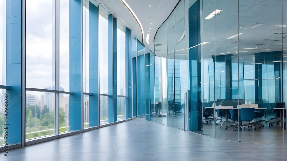 The modern office building's blurry glass wall serves as the backdrop for the company concept at the business center. blur the office of corporate business. Blue-colored, abstract windows The modern office building's blurry glass wall serves as the backdrop for the company concept at the business center. blur the office of corporate business. Blue-colored, abstract windows