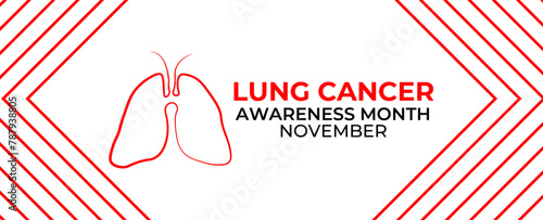 November is Lung Cancer Awareness Month. bronchitis, mold, air pollution, and smoking. banner, cover, poster, flyer, card, web, app, background, brochure. Vector illustration