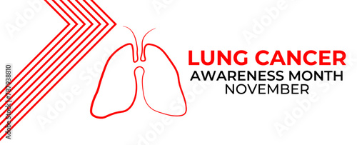 November is Lung Cancer Awareness Month. bronchitis, mold, air pollution, and smoking. banner, cover, poster, flyer, card, web, app, background, brochure. Vector illustration