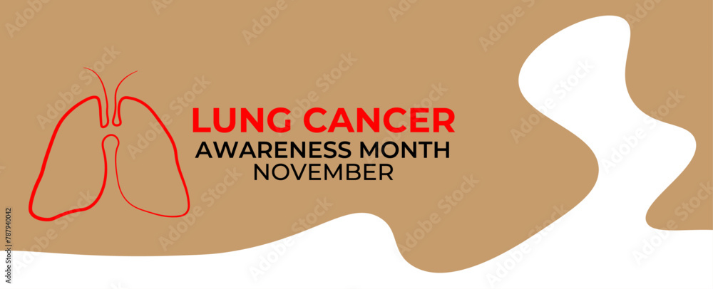 November is Lung Cancer Awareness Month. Holiday concept. Template for background, banner, card, poster with text inscription. bronchitis, mold, air pollution, and smoking. Vector EPS10 illustration
