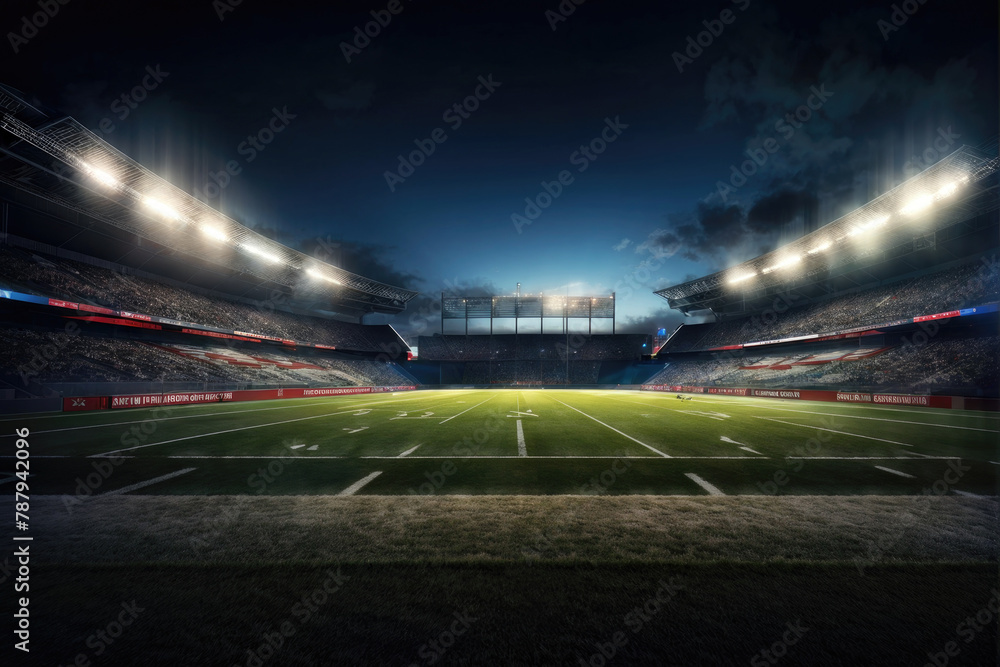 Empty football or soccer sport arena with grass field Empty football or soccer sport arena with grass field