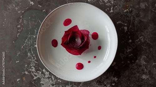 Minimalistic Beetroot Arrangement on Modern Plate