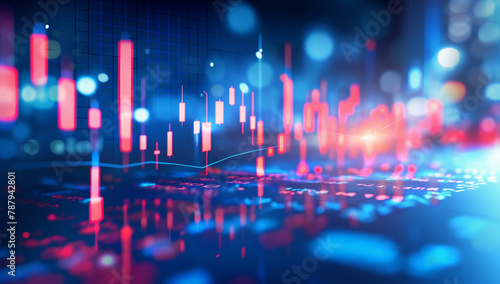 Dynamic Financial Graph on Digital Screen
