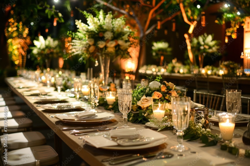 Wedding reception dinner table