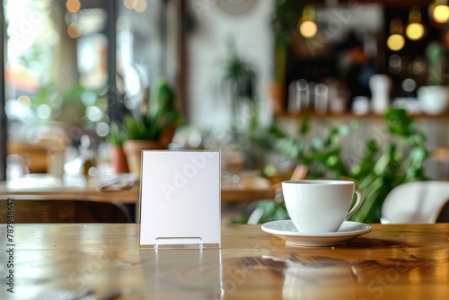 White label table stand for acrylic tent card used for menu bar and restaurant including mockup © VolumeThings