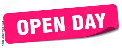 open day sticker. open day label