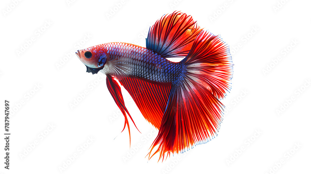 Fototapeta premium Beautiful betta fish isolated on a transparent background