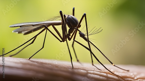  Close Up Photo of Mosquito Generative AI photo