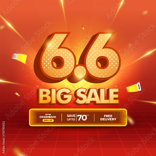 Big sale 6.6 promotion event banner template