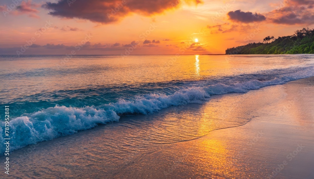 Serene sunset at tropical beach